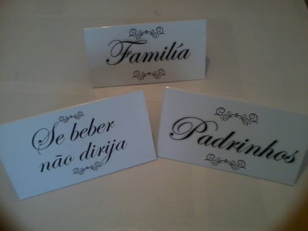 PLACAS MESA RESERVADA R$ 7,00 - uni